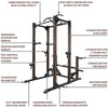 Boxed Stainless Steel Commercial-Grade Power Rack with Attachments