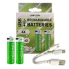 UNI-COM Rechargeable AA Batteries with Twin USB Cable