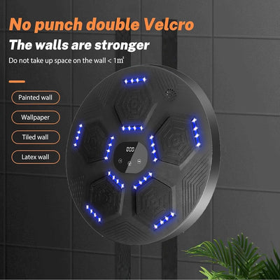 Wall-Mounted Music Boxing Machine with LED Lights for Fun Exercise